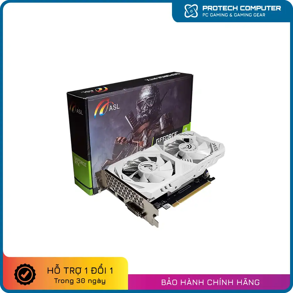 Card màn hình ASL RTX 3050 RAGE-X TRẮNG D6 6GB